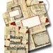 Printable Christmas Envelope with BONUS 8.5 x 11 Sheet - vintage sheet music poinsetta postcards