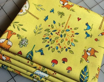 Dena Designs - Fox Playground - Fat Quarter cut of Playground in Yellow - PWDF189