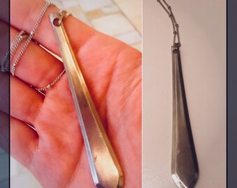 Vintage Silver Spoon Pendant & Chain Necklace