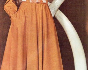 1970s Jean Patou Womens Two Piece Shirtdress Fit and Flare Vogue Paris Original Pattern 1081 Size 12 Bust 34 Vintage Sewing Pattern