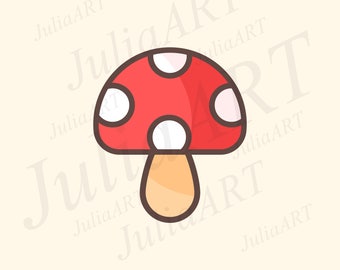 cartoon cute amanita mushroom vector image