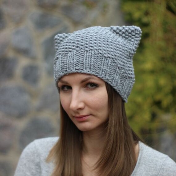 Knitting pattern Beanie pattern Cat hat pattern