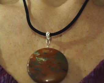 Silk cord with Stone Pendant