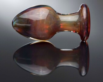 Glass Anal Plug - Medium - Amber Rose