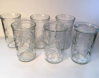 Vintage Starburst Jelly Jars / 50th Anniversary on three of them