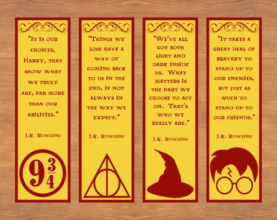 printable bookmarks harry potter bookmarks printable quote