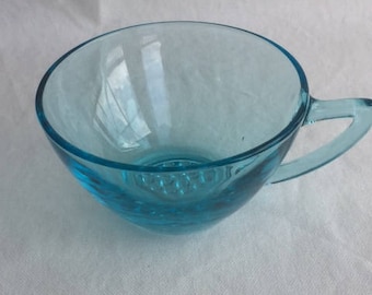 Hazel Atlas Aqua Blue Glass Capri Tea Cup Capri Blue