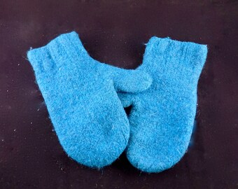 Hand Knit Felted Wool Mittens