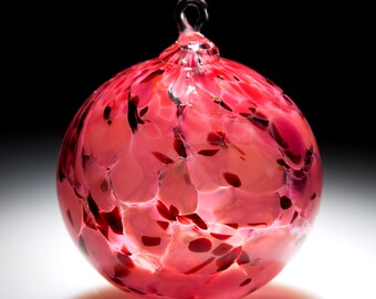 Ornament Suncatcher Hand Blown Art Glass in Pink - 1 ea by Totally Blown Glass