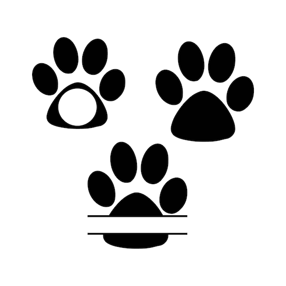 Paw prints svg dog svg dog monogram svg dog paw svg dog