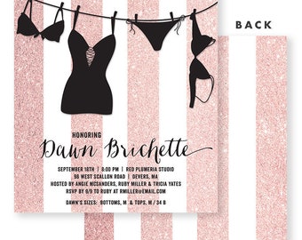 Lingerie Shower Invitation Lingerie Shower Invite Blush Shower Invitation Bachelorette Party Invite Lingerie Party Printed Shower Invitation