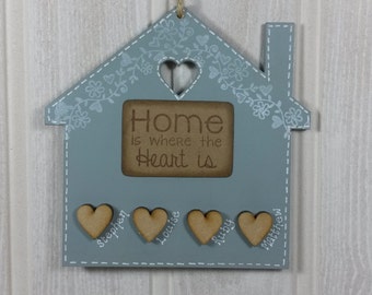 Personalised house shaped family plaque
