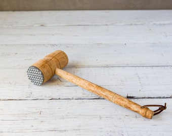 Vintage Rustic Wood Meat Tenderizer-Food Photography Props