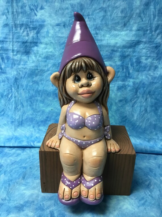Tropical Girl Gnome In A Swimsuit Garden Art Handcrafted