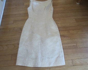 Vintage Cream and Gold Wiggle Dress