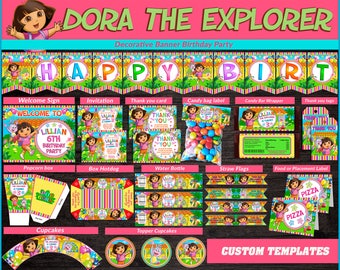 Dora the Explorer printable party kit, Dora Party Birthday package, Dora themed party kit, Party package Dora Explorer, Dora kit party.