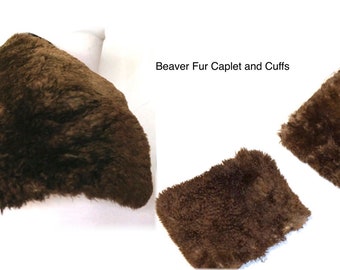 Beaver costume | Etsy Real Fur Caplet and Cuffs, Vintage Sheared Beaver Brown Fur Trim , Coat Embellishment Ideas