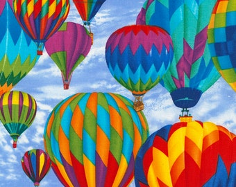 Timeless Treasures - Hot Air Balloons - C5444-Sky - Michael Searle - Summer - Novety - Balloons - Travel - Fly - One More Yard