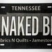 Row by Row Experience 2016 Fabric License Plate-No Naked Beds-RxR