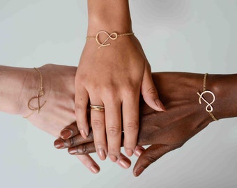 ampersand rose gold bracelet