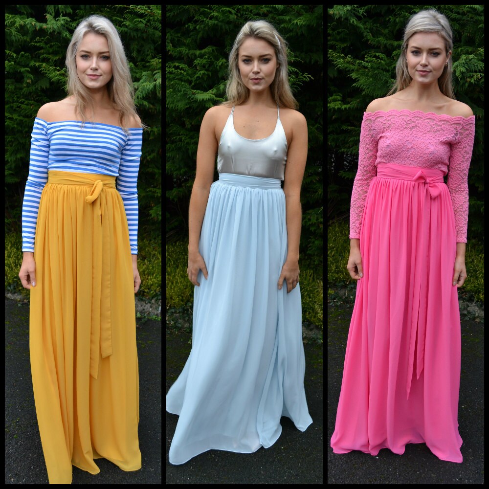 bridesmaid maxi skirt and top