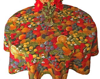 Fruit Tablecloth, Provence Tablecloth, French Tablecloth, Round Tablecloth