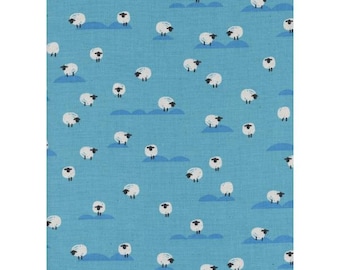 NEW!! - Cotton Fabric by the Yard - Fat Quarter Bundle - Quilt Fabric Bundle - Cotton + Steel - C5169-004 Panorama - Sheep - Water
