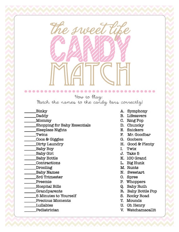 Candy Bar Matching Game