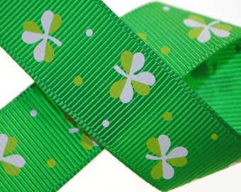 Shamrock Grosgrain 7/8 inch (about 22mm) wide - Three, Five, or Ten Yards