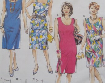 Loose Fitting Summer Dress Sewing Pattern/Burda Super Easy 4768/ Miss Size 20- 22- 24- 26- 28- XL, Plus Size/pockets, shoulder straps/ Uncut