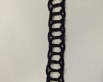 Made with black interlocking circles geometric Ribbon