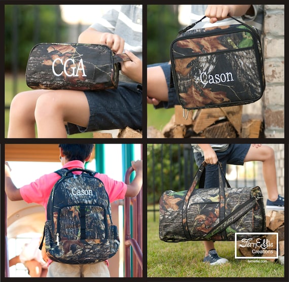 Woods Collection, Camo Backpack, Camo Lunch Box, Camo Pencil Case, Camo Duffel Bag, Camouflage Backpack, FREE MONOGRAM