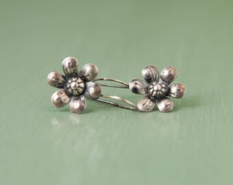 Flower Earrings, Sterling Silver Earrings