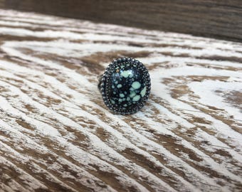 Sterling Silver Poseidon Variscite Ring sz. 5.5 *Gypsy Ring*