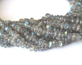 Set of 10 beads Labradorite rondelles 3.5 - 4 mm