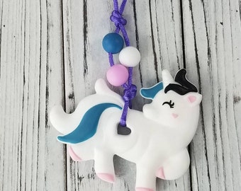 Unicorn KidsToddlers Jewelry Fidget Oral Sensory Chew Necklace Gift For Kids Toddlers