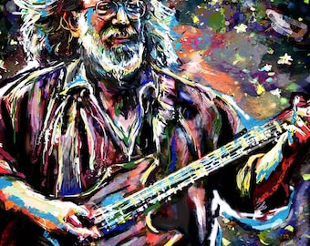 Jerry Garcia Art, Grateful Dead Original Painting Art Print