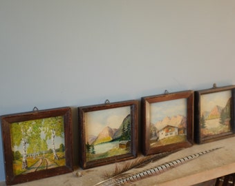 Original Oil Paintings x 4 vintage