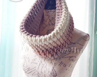 Ready to Ship / Hooded Cowl / Hooded Scarf / Crochet Cowl / Snood Hood / Chunky Cowl / Neck Warmer / Custom Color / Sale // Buttercream //