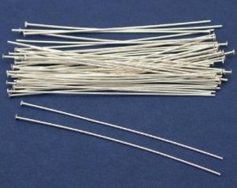 20 pcs. of 22 Gauge 3 inches .925 Sterling Silver Head Pins