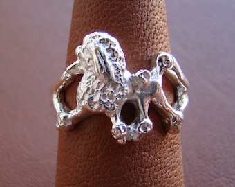 Sterling Silver Poodle Moving Study Ring