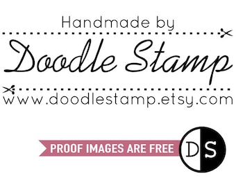 CUSTOM HANDMADE BY Text Stamp - personalized rubber stamp, rubber stamp, custom rubber stamp, custom branding stamp, 2.5"x1" (hms3)