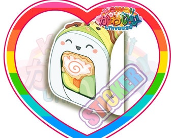 Kawaii Cute Dragon Roll Sushi Piece Sticker