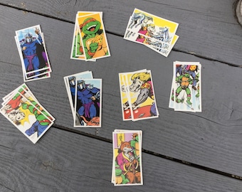 Eight teenage mutant hero turtles collectors cards