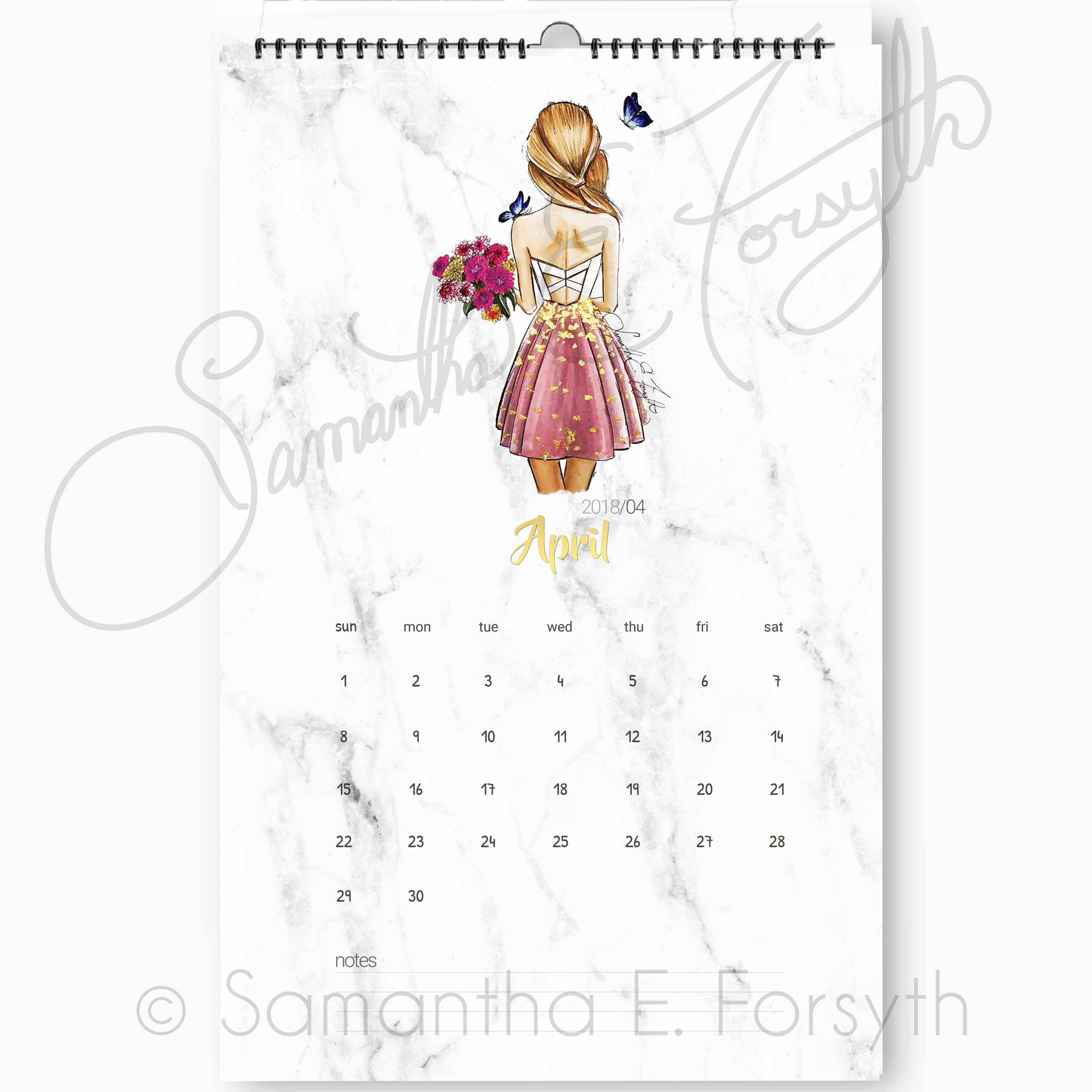 Fashion Illustration Calendar : Marble wall calendar fashion illustration Fashion Illustration Calendar : Marble wall calendar fashion illustration