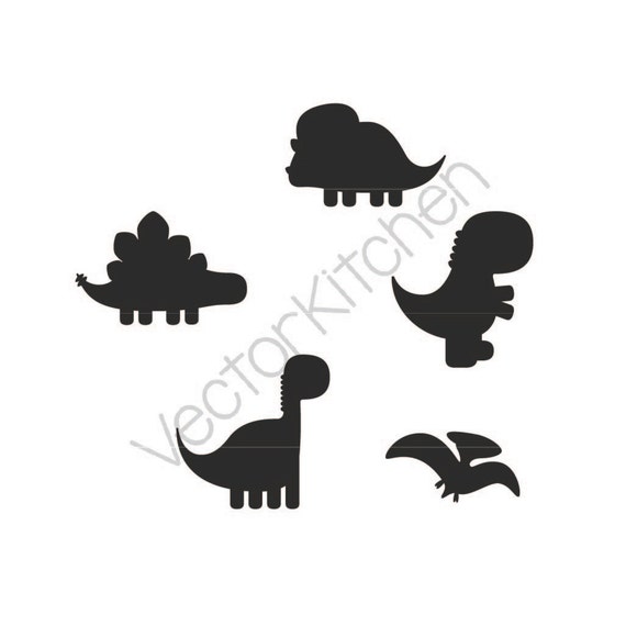 Cute Dinosaur Silhouettes Cutting File SVG EPS DXF
