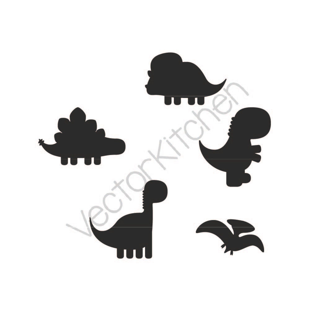 Download Cute Dinosaur Silhouettes Cutting File SVG EPS DXF