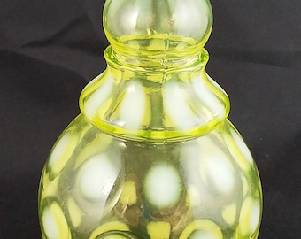 Fenton Topaz Opalescent Dot Optic Lamp Base 1930s