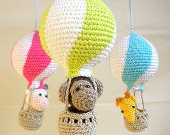 Hot air balloon mobile, baby mobile, hot air balloons, nursery mobile, expecting mom gift