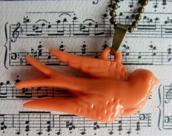 Orange Swallow Pendant